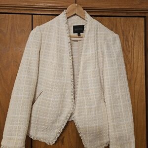Banana Republic Ivory Tweed Blazer